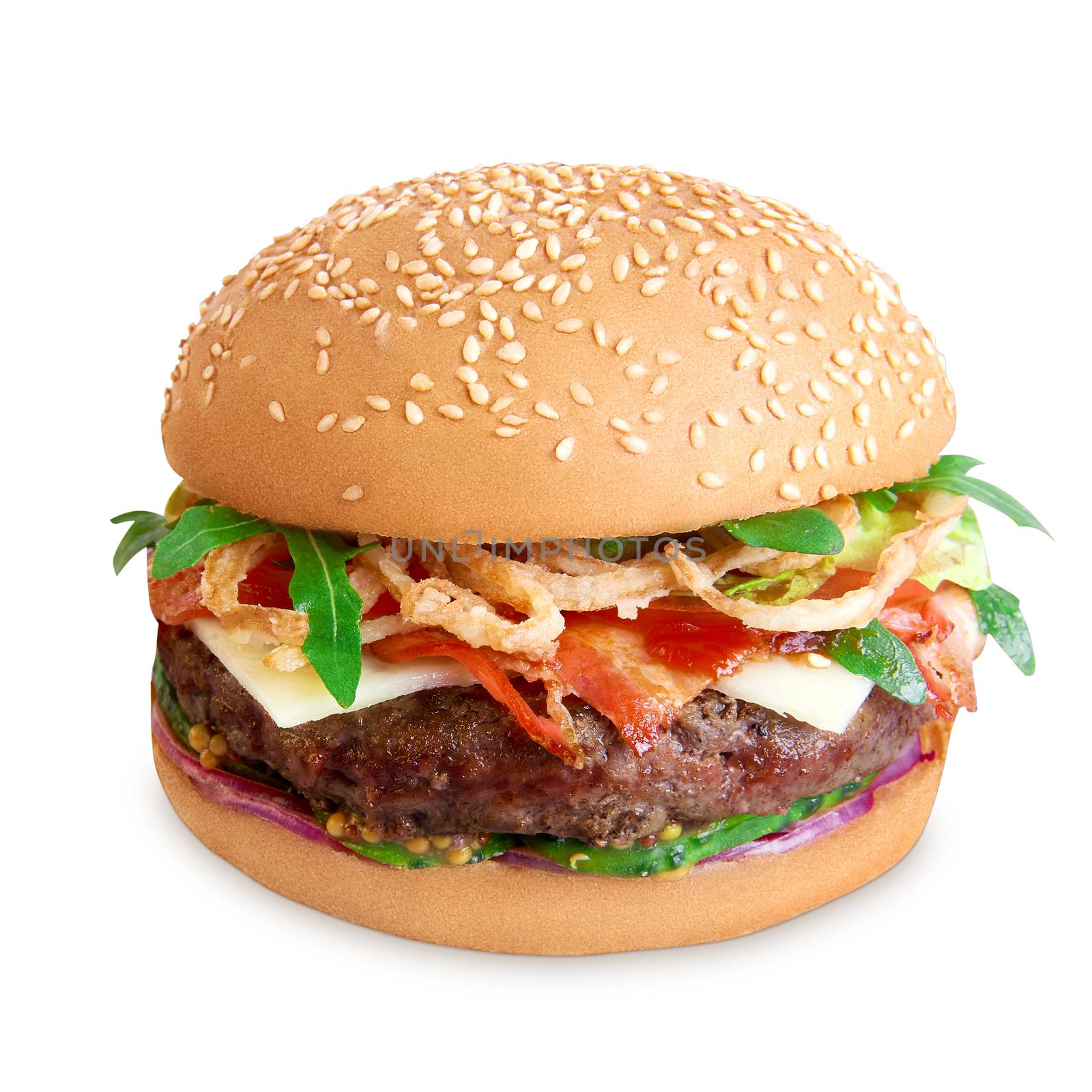 Hamburger isolated on white background by shivanetua