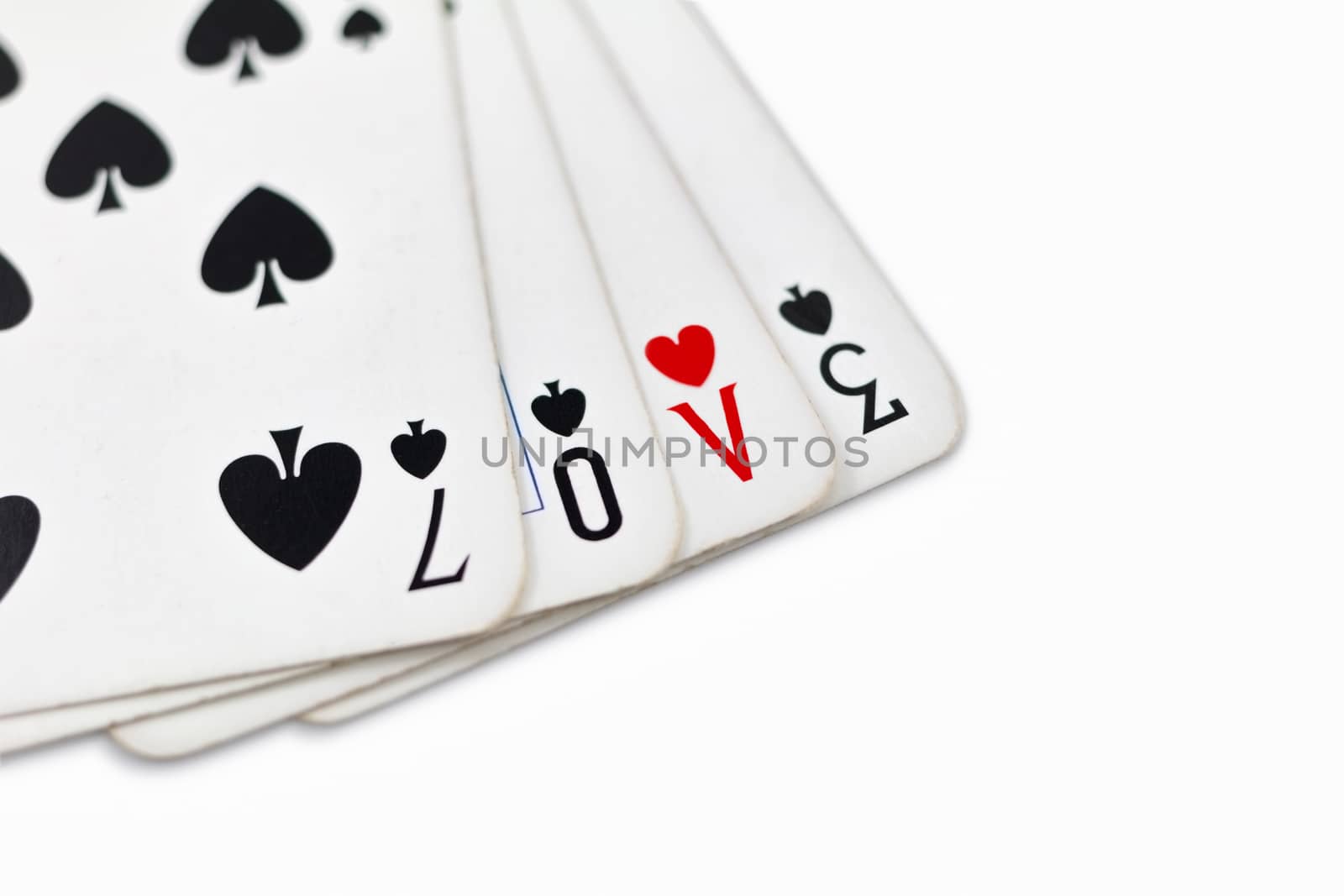 Playing cards with written love by EnzoArt