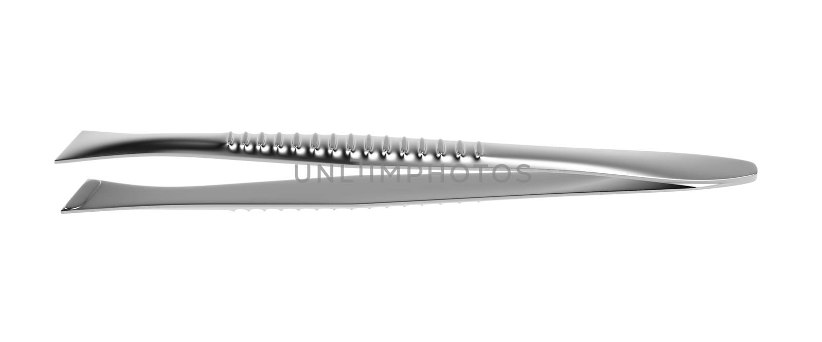 Metal eyebrow tweezers isolated on white