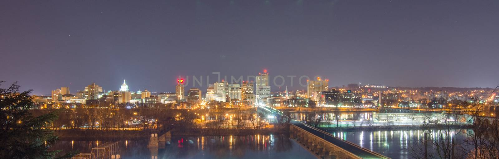 Harrisburg, Pennsylvania Skyline at Night by digidreamgrafix