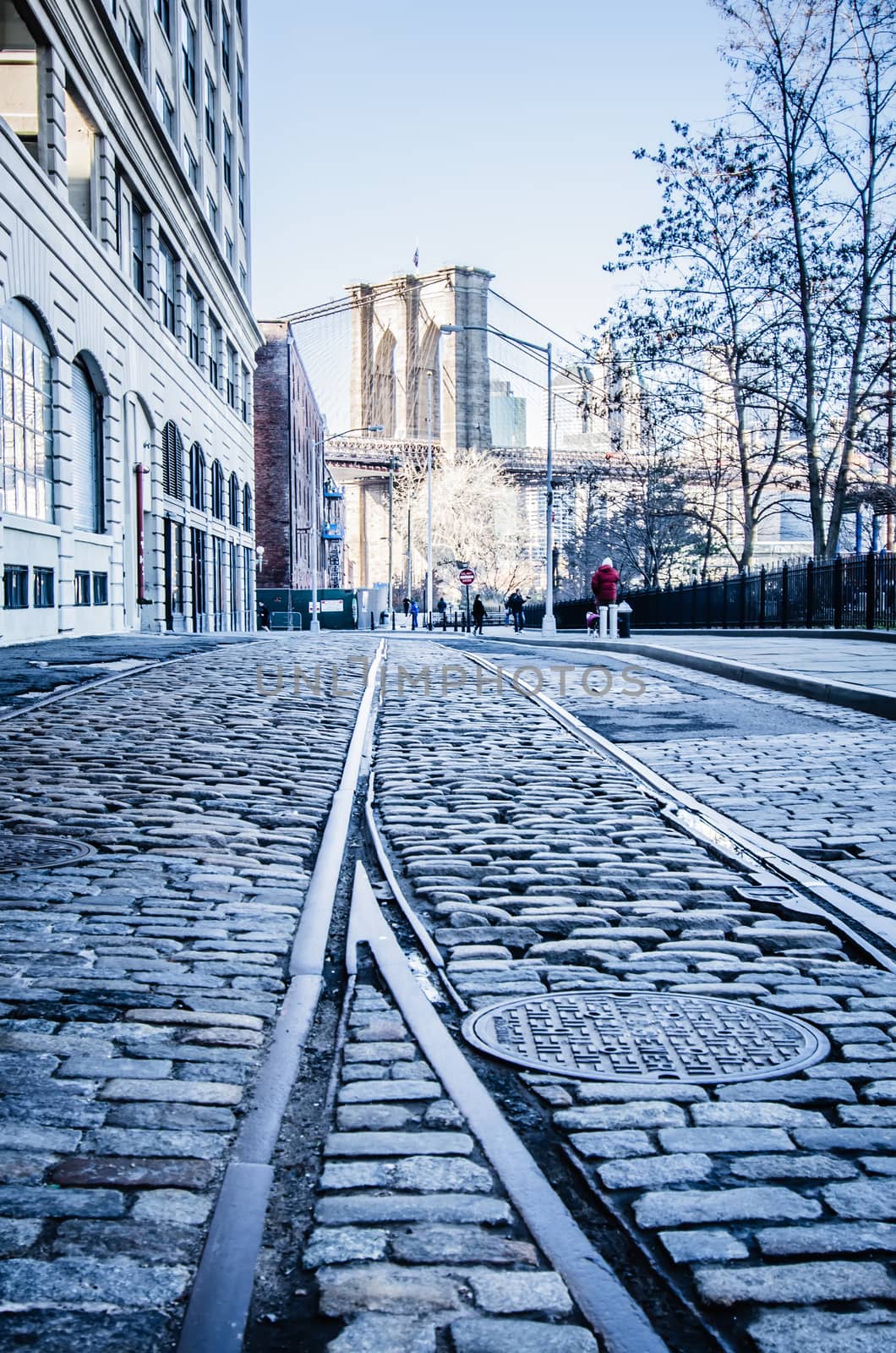 new york city skyline with brooklyn bridge