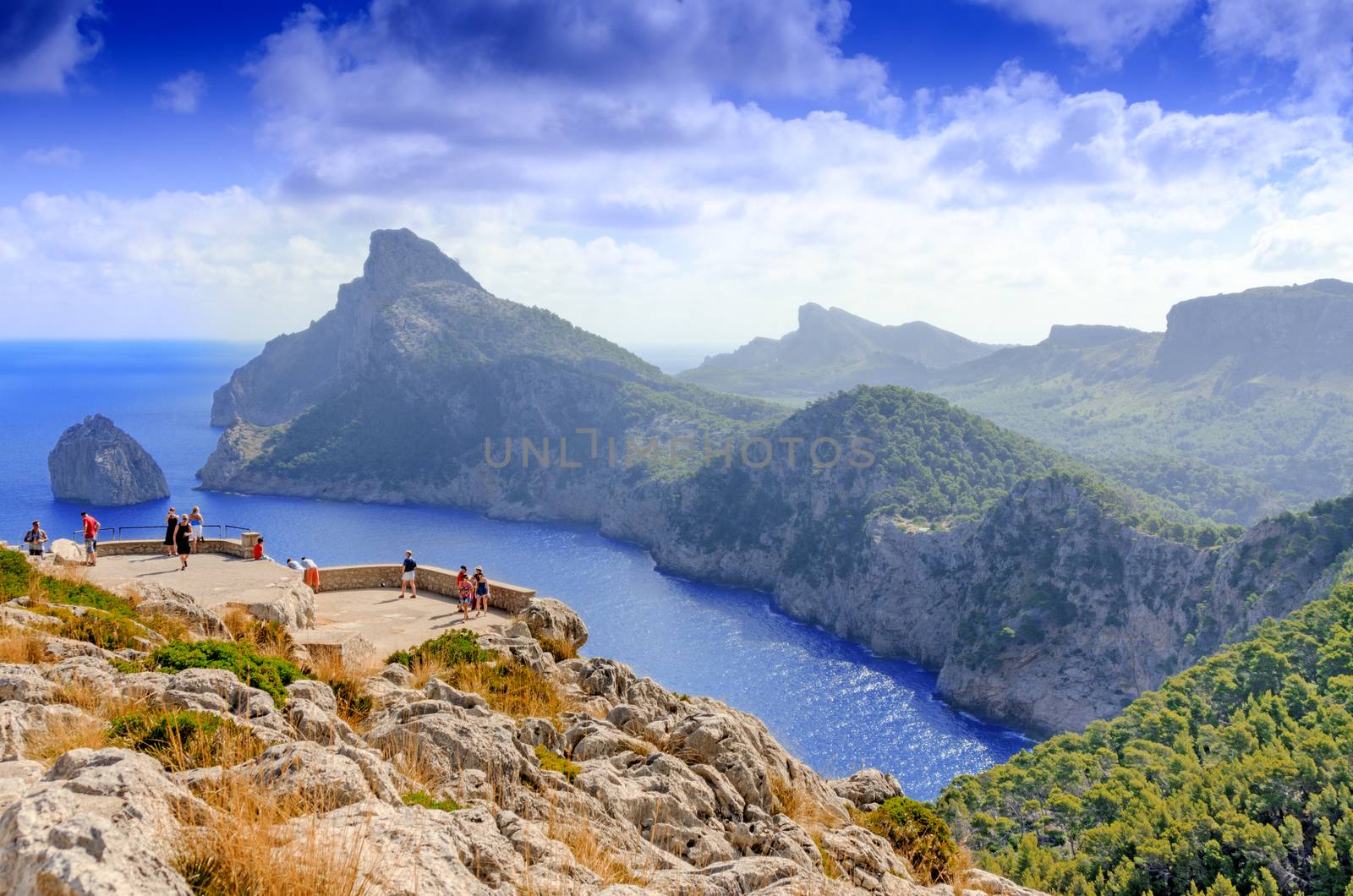 Vacations at Spain: Mallorca landscape and view to Cape Formentor