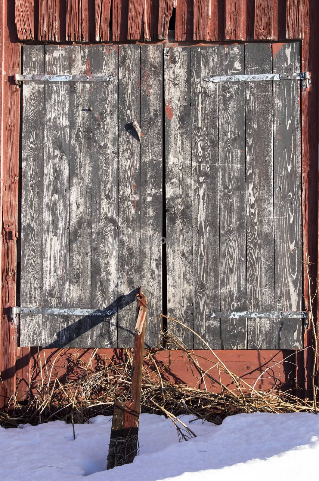 Barn Door in Winter