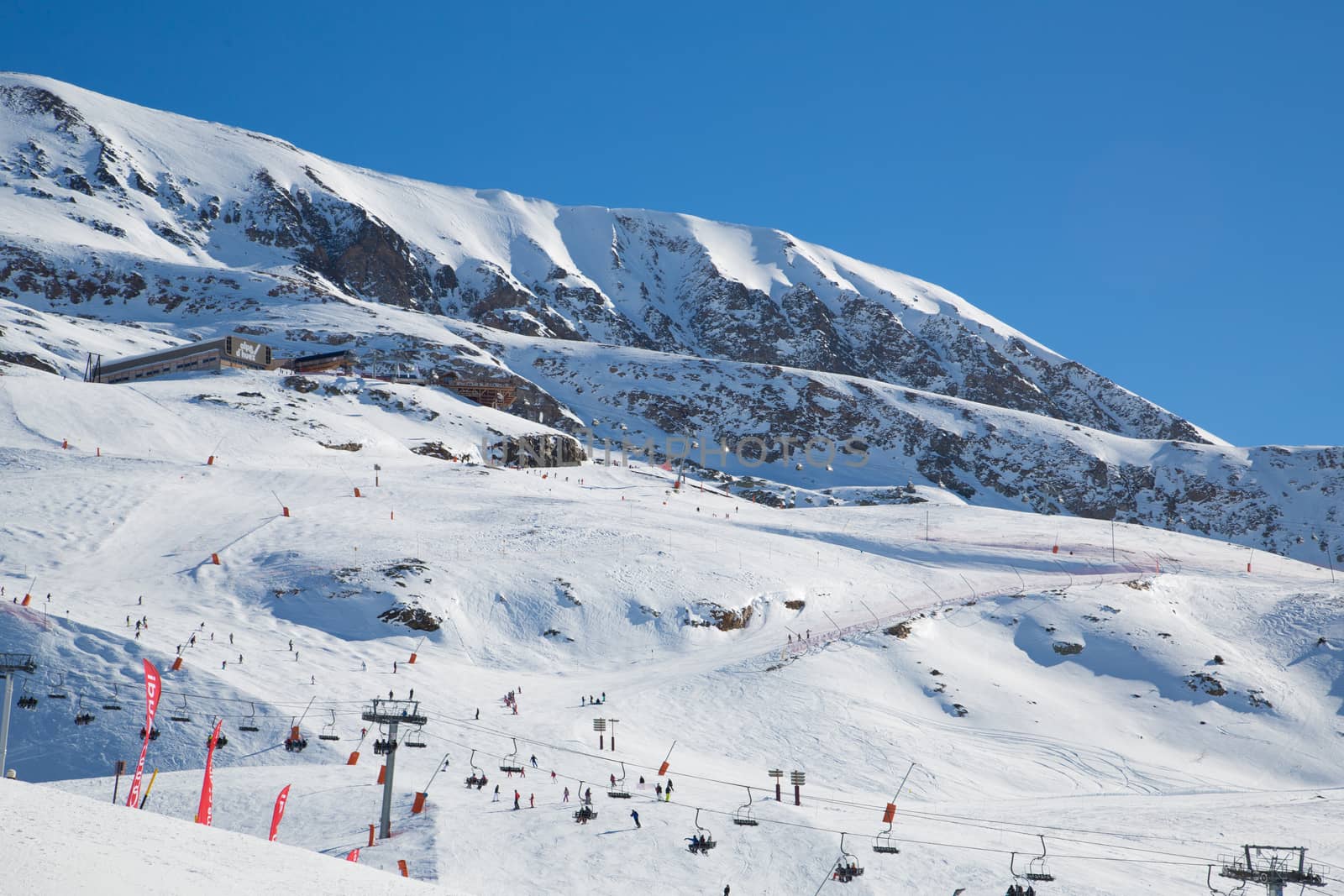 The Alpe d Huez ski domain in the French Alps