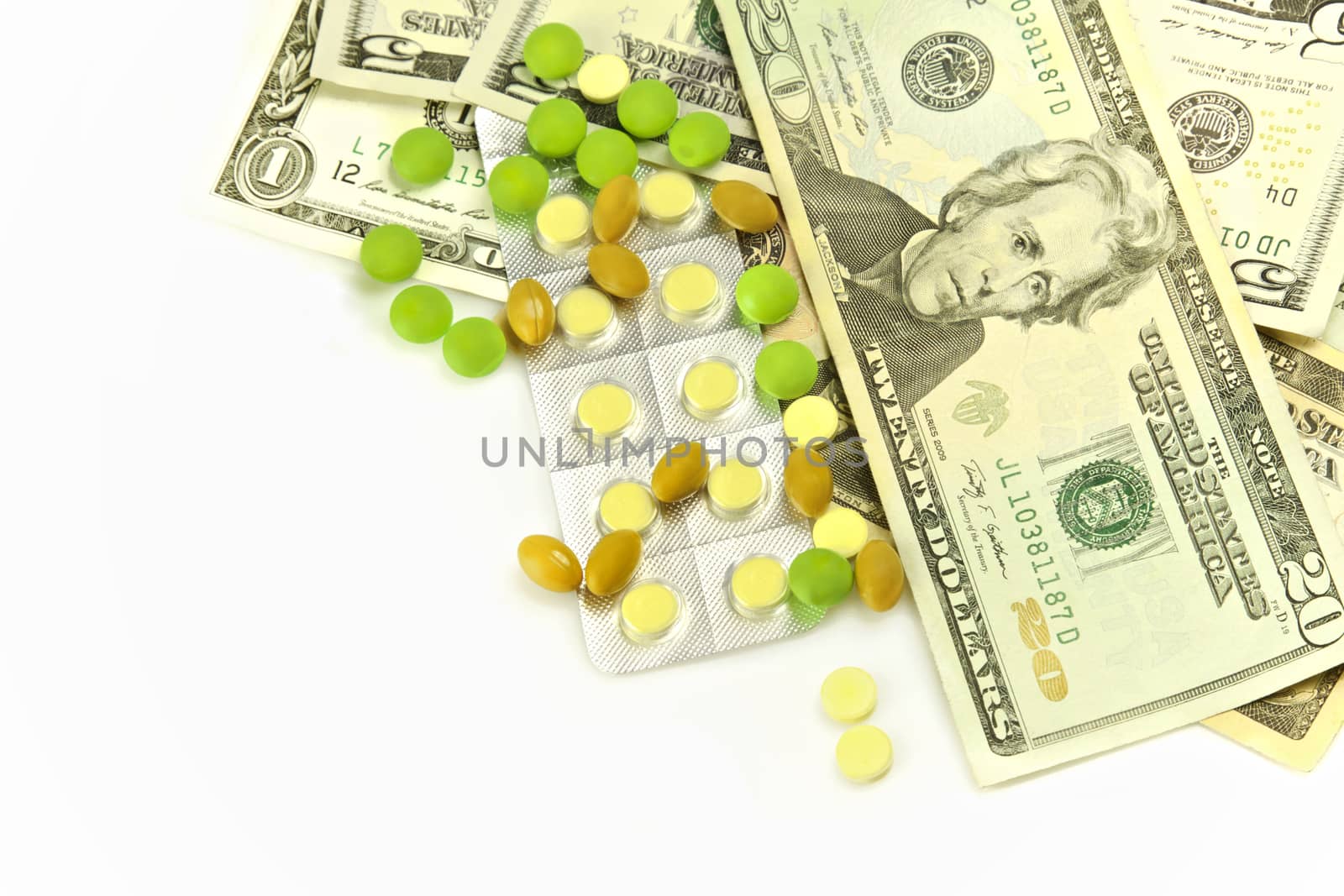 Health care, pills and financially medical expensive