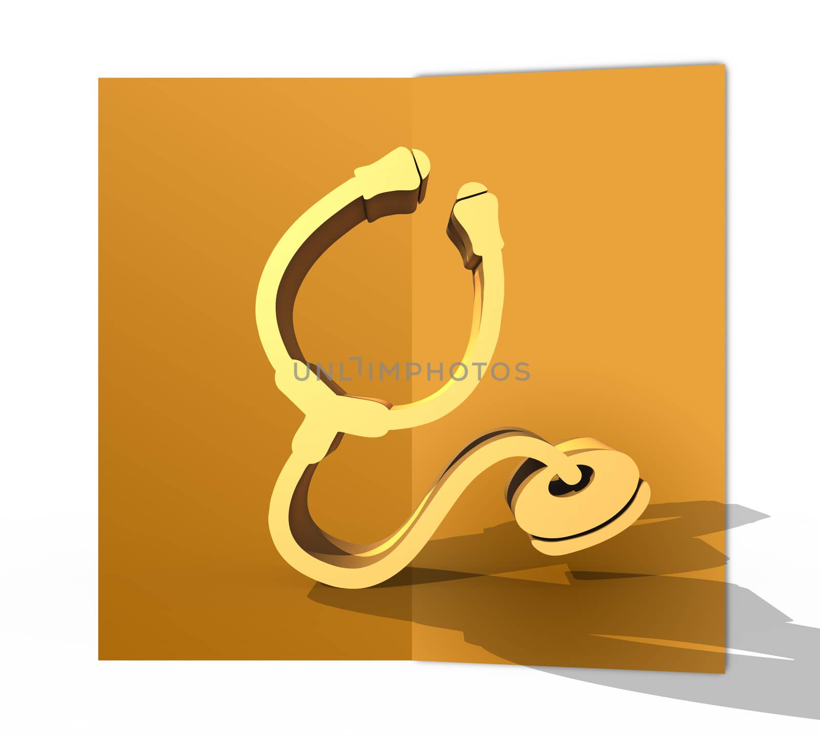 Folded card with stethoscope symbol by payphoto
