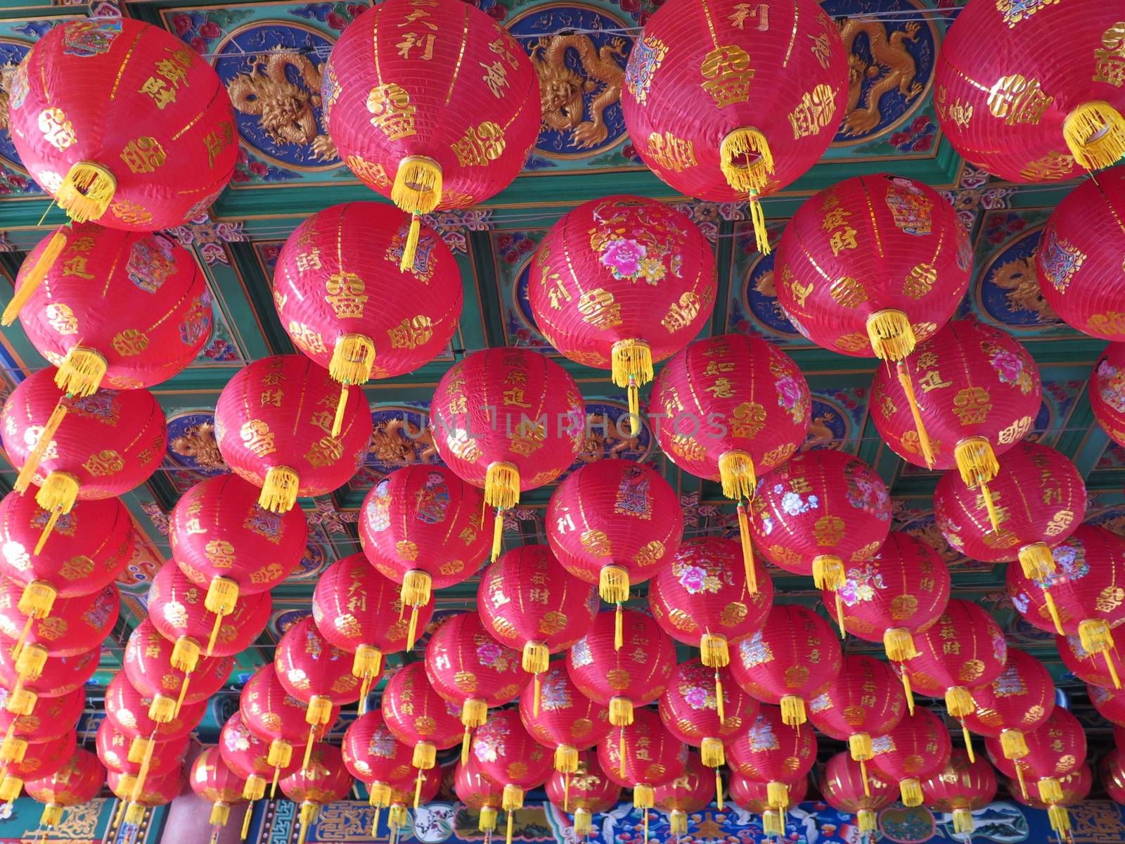 view of the Chinese lattern in temple