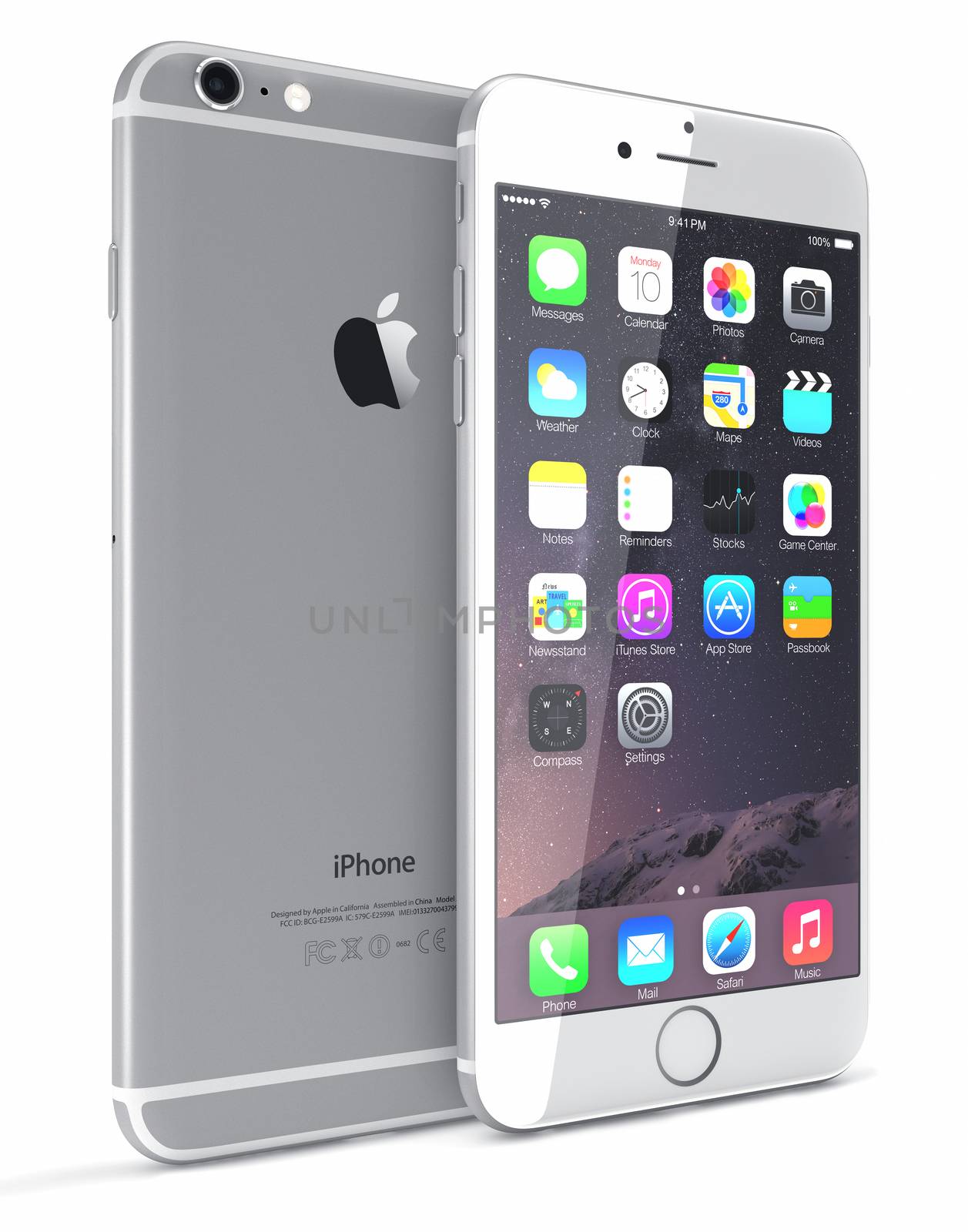 Galati, Romania - September 18, 2014: Apple Silver iPhone 6 Plus showing the home screen with iOS 8.The new iPhone with higher-resolution 4.7 and 5.5-inch screens, improved cameras, new sensors, a dedicated NFC chip for mobile payments. Apple released the iPhone 6 and iPhone 6 Plus on September 9, 2014.