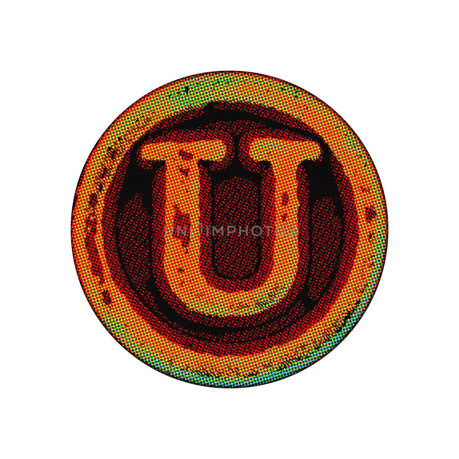 grunge font - letter U by Mibuch