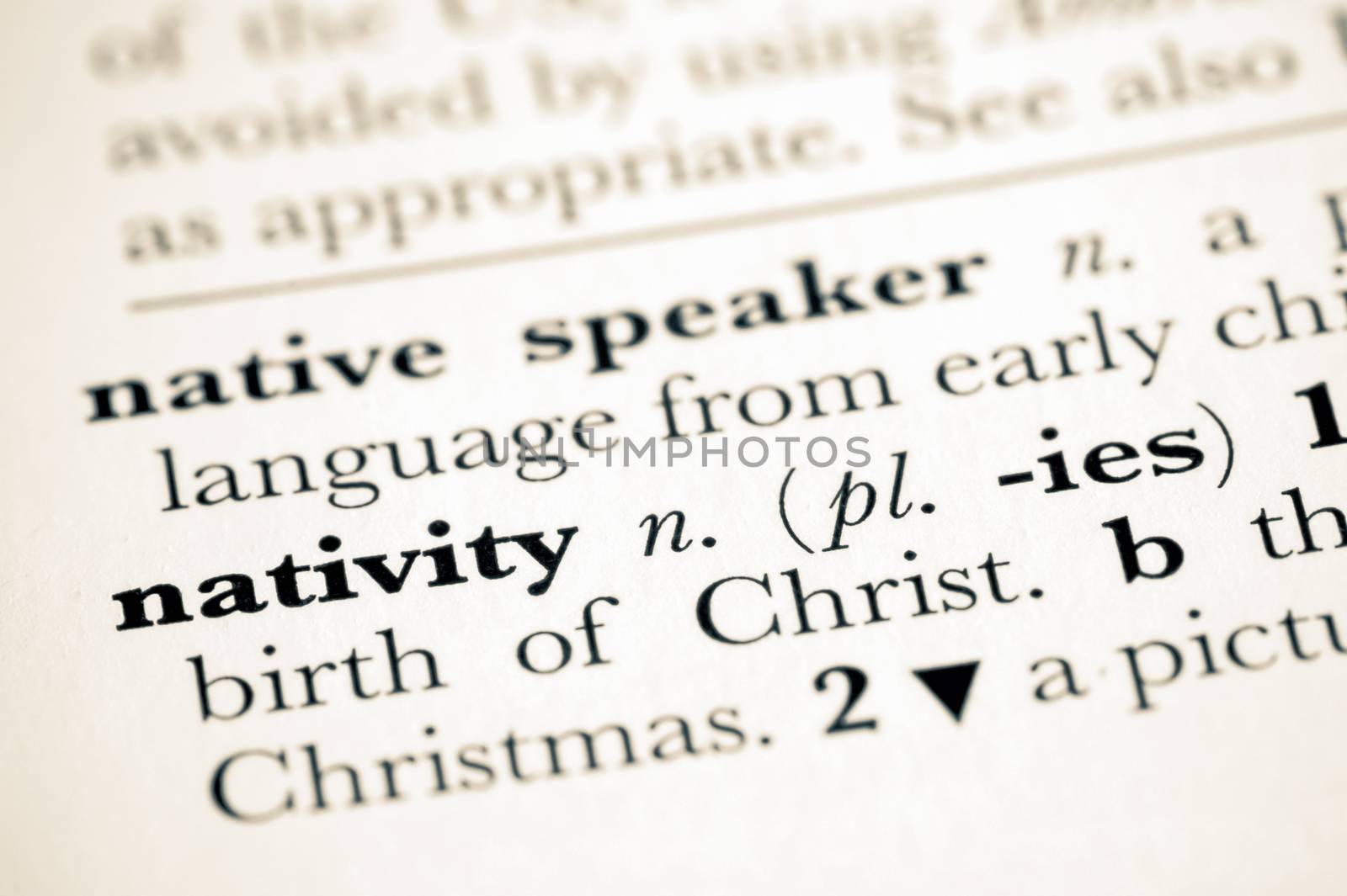 dictionary definition of the nativity birth of christ