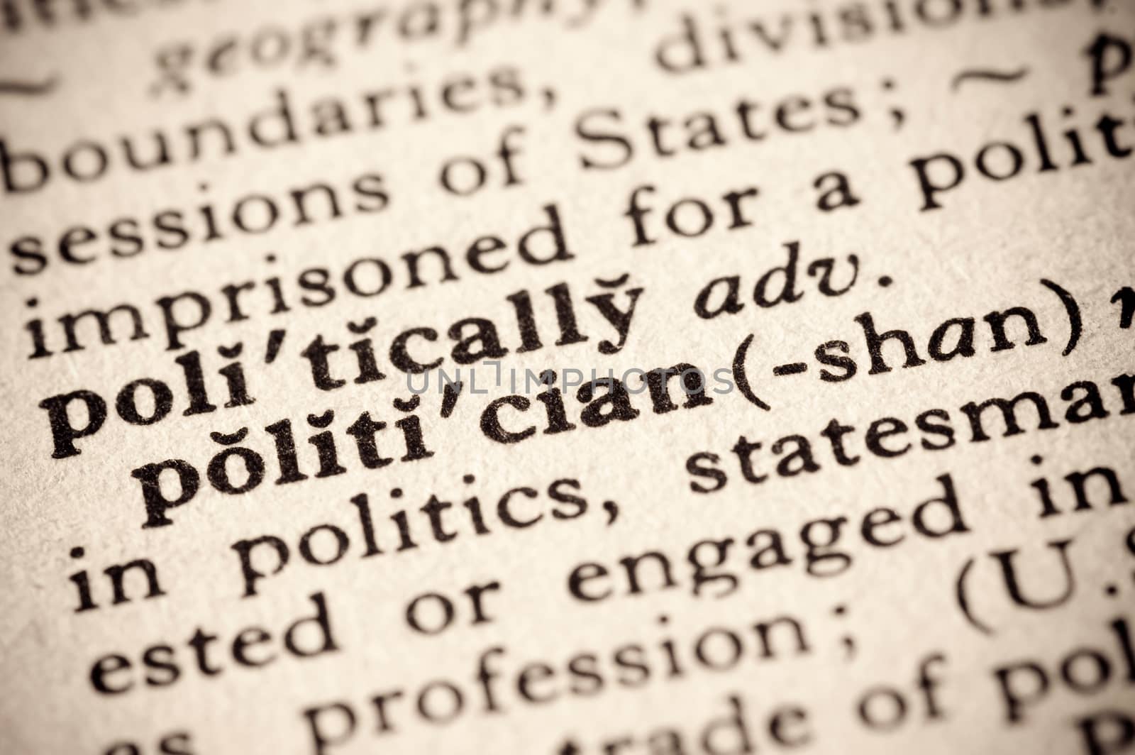 faded dictionary definition of the word politician