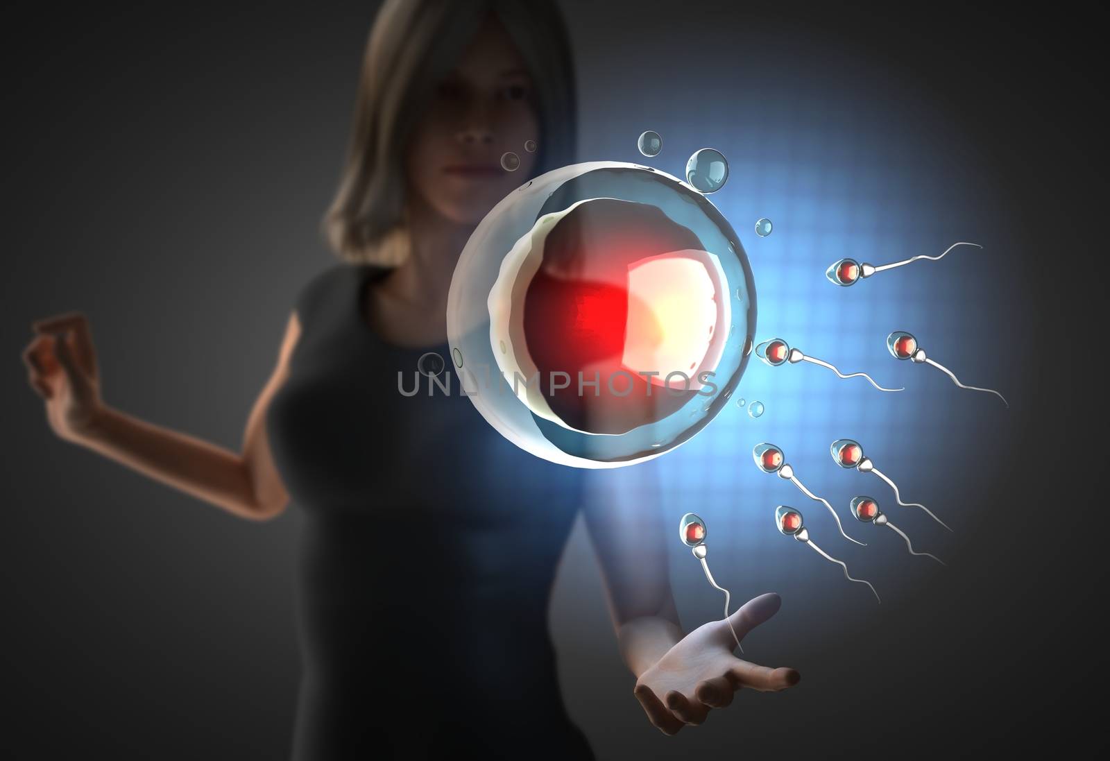 woman and futusistic hologram by videodoctor