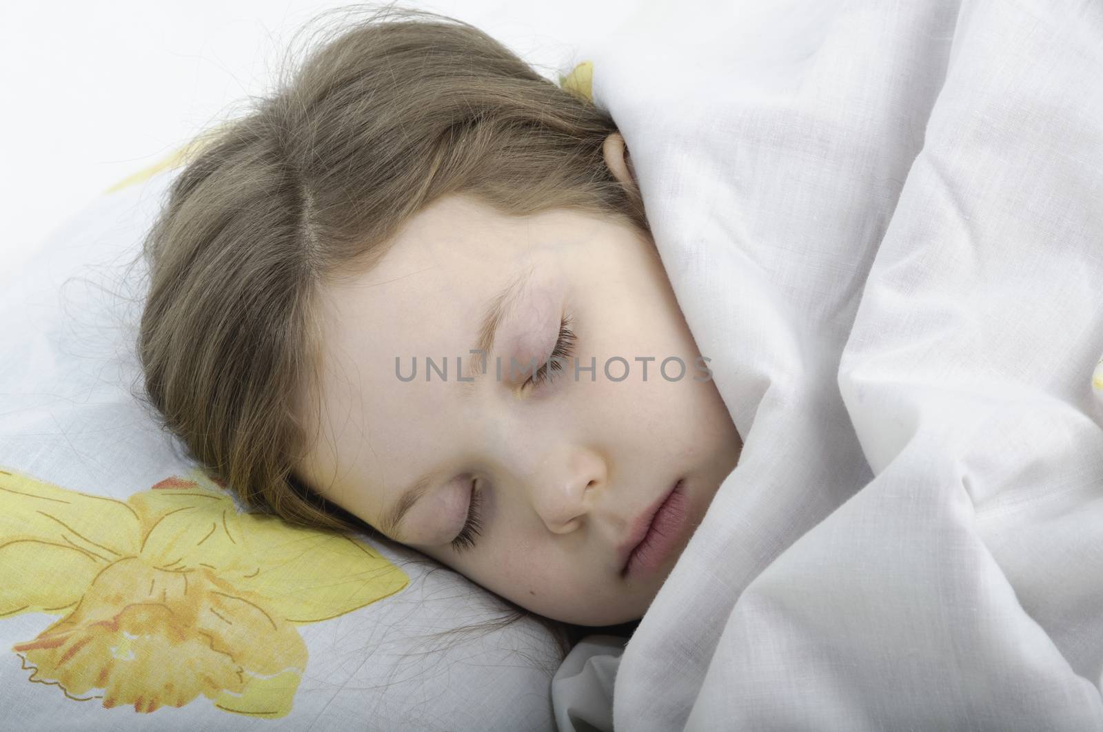 Little girl sleeping in bed by velkol