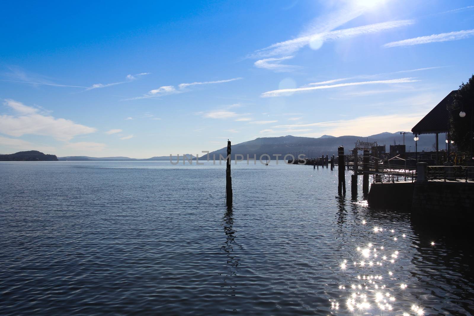 Lake Maggiore with pier by batock