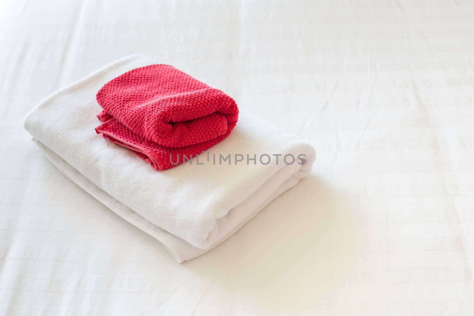 Towels on the bed