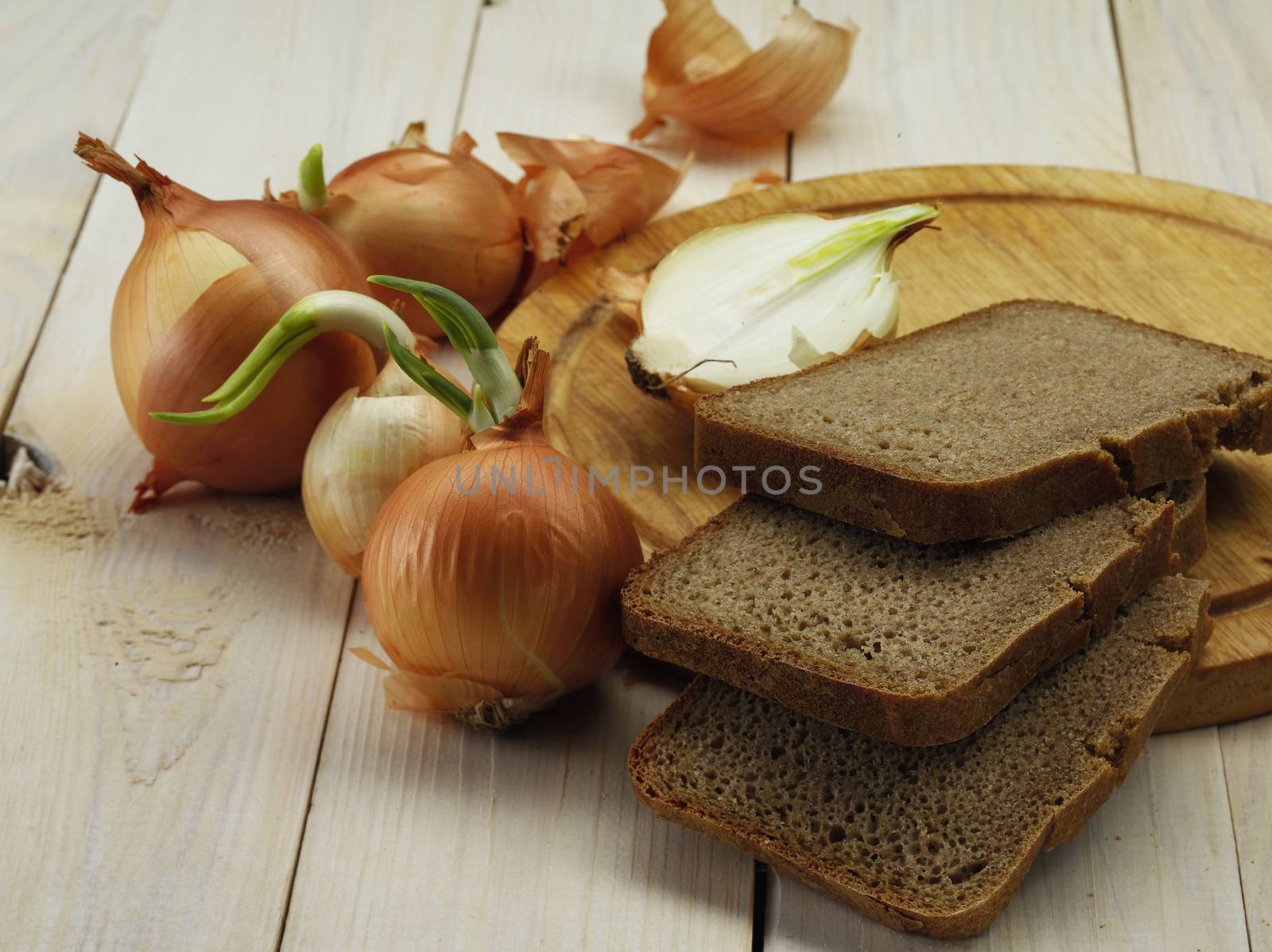 onion and bread by agg