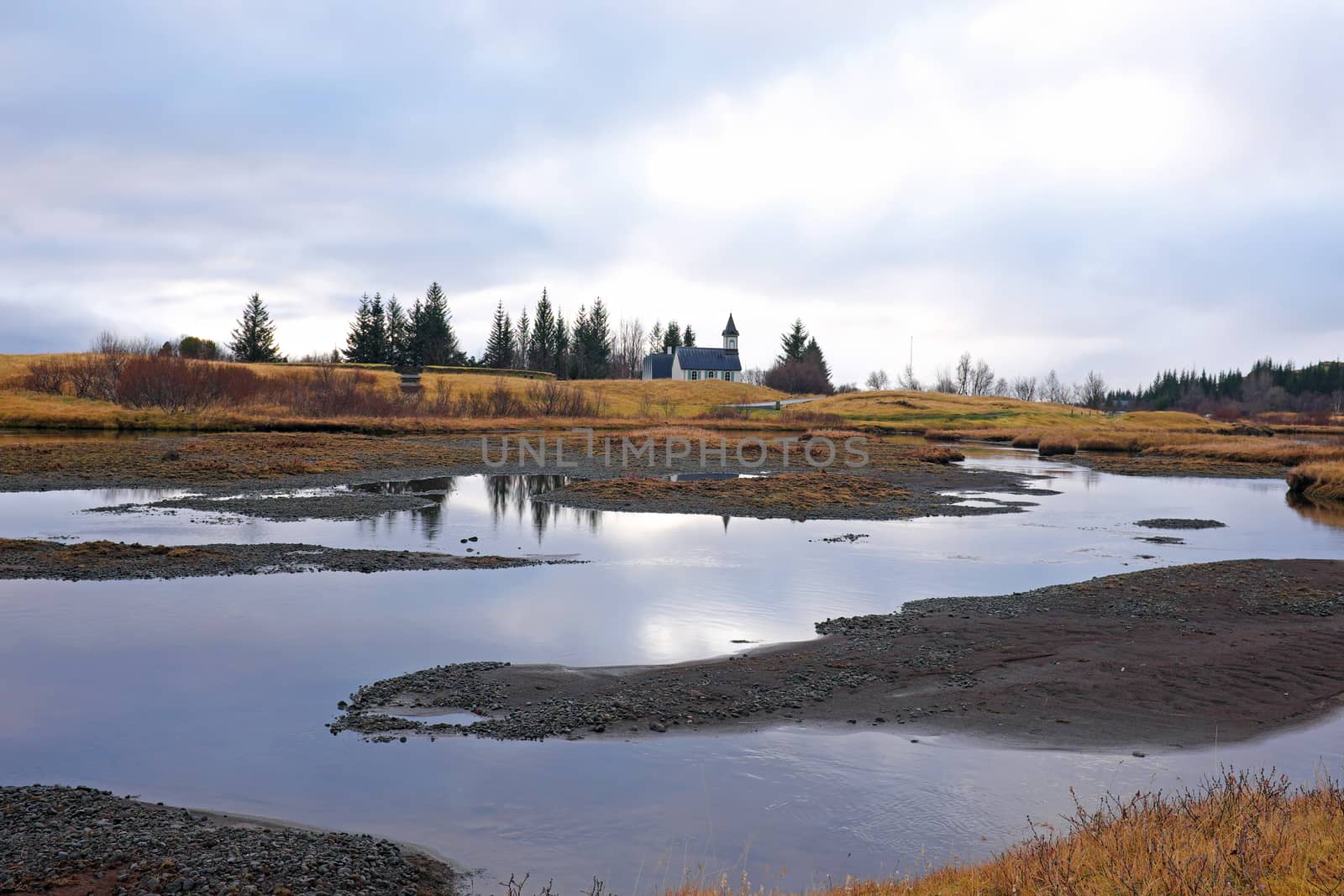 Typical Rural Icelandic church in the countryside from Iceland