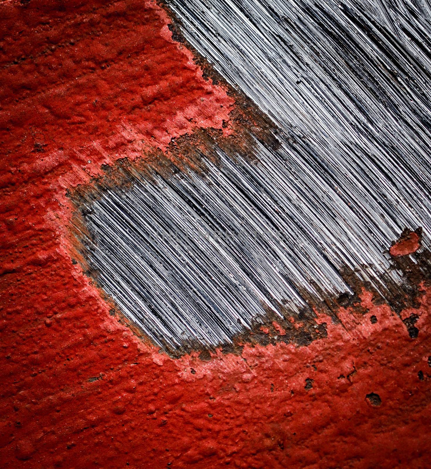 abstract background or texture red sanded paint on steel