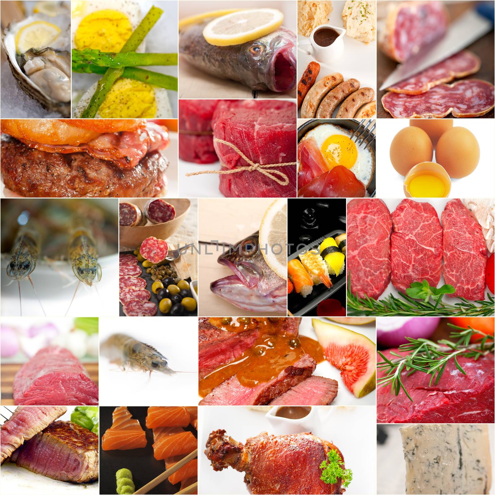 high protein food collection collage by keko64