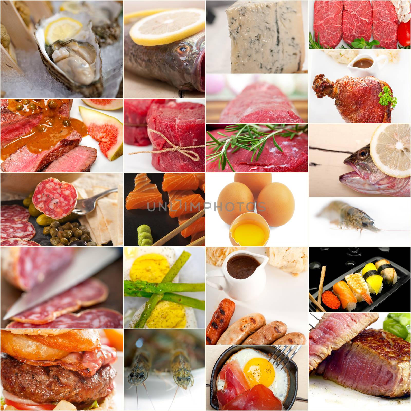 high protein food collection collage by keko64