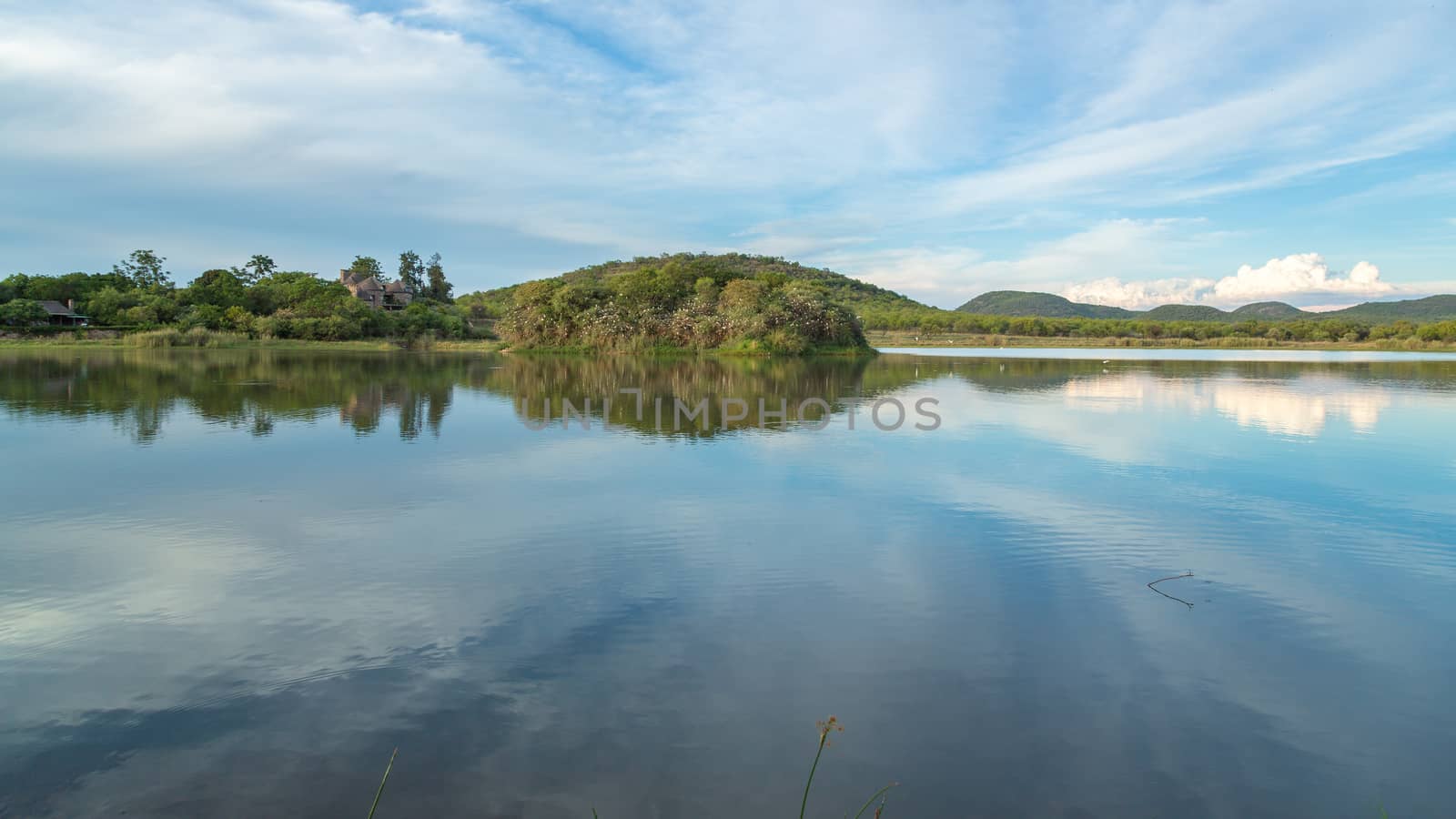 A beautiful lake in the middle of Mokolodi Nature Reserve in Botswana