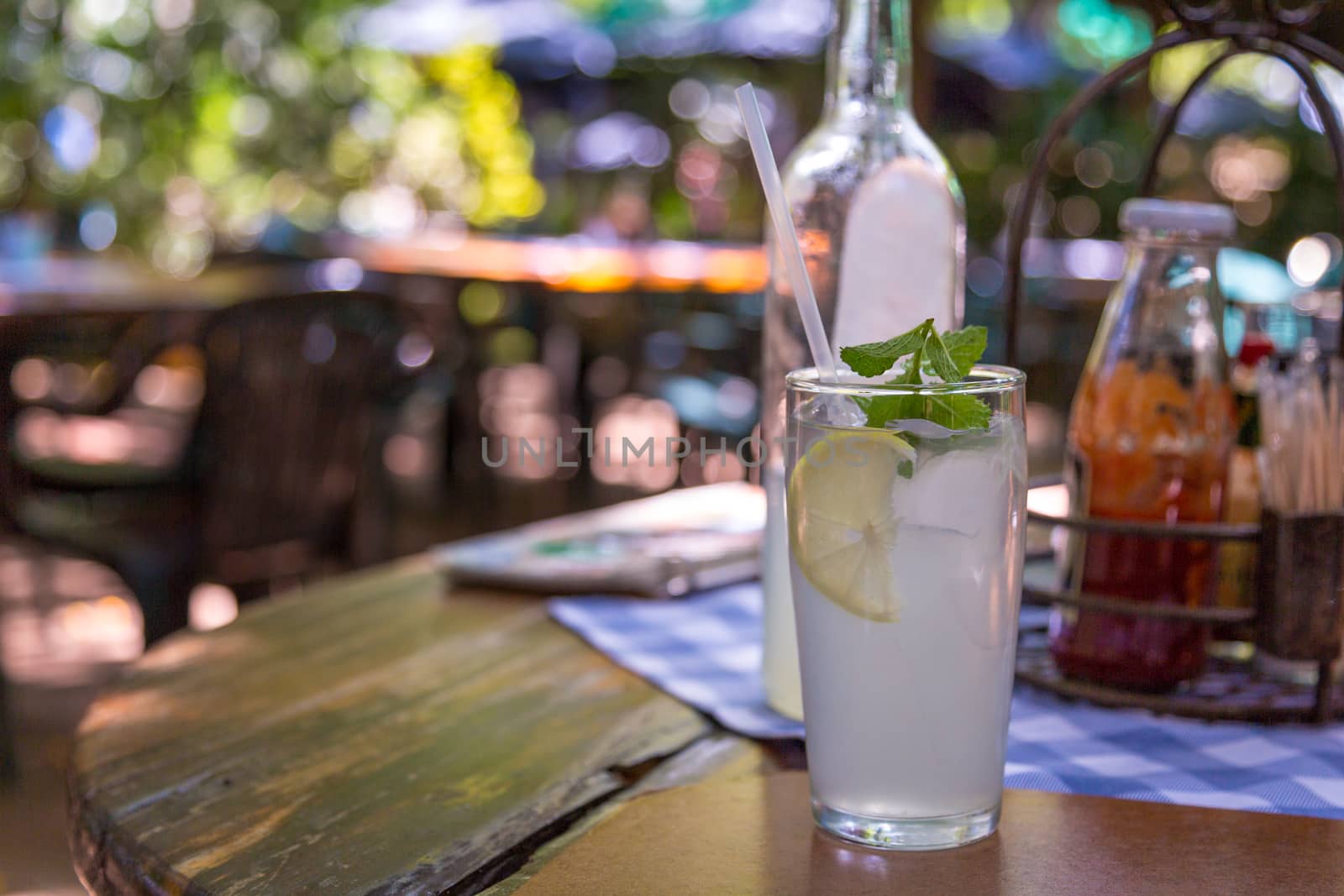 Ice cold lemonade served with mint leaves by derejeb