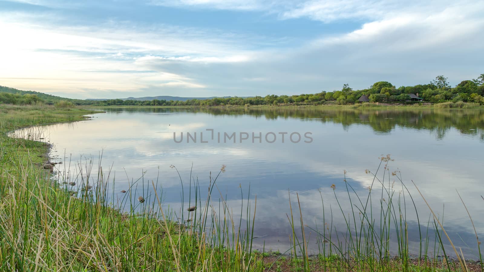 A beautiful lake in the middle of Mokolodi Nature Reserve in Botswana