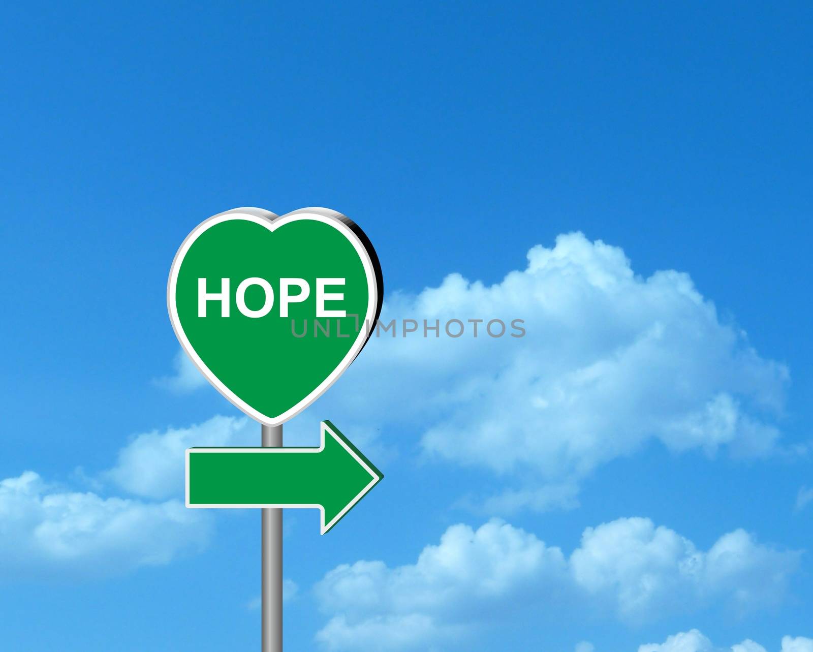 Hope - signpost in the form of heart by ard1