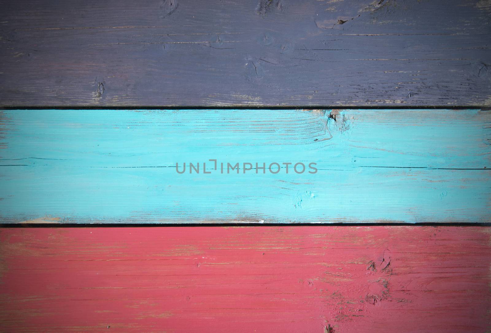 Close up of painted boards of timber wood