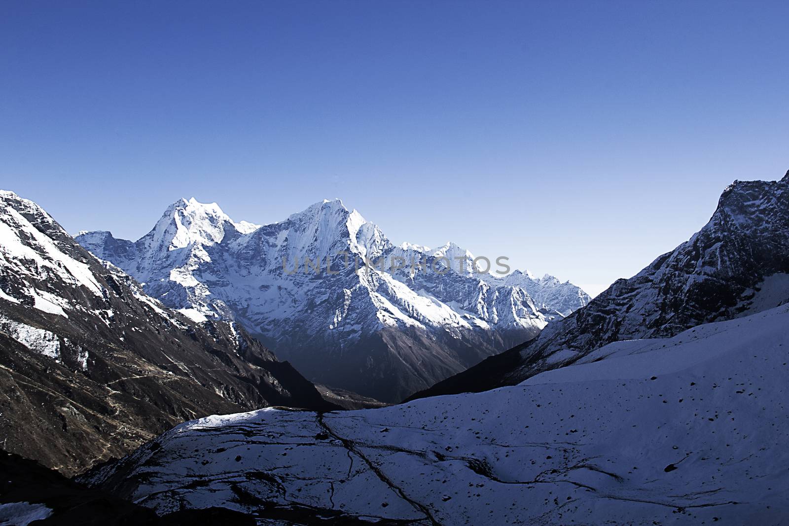 valley in himalayas in nepal