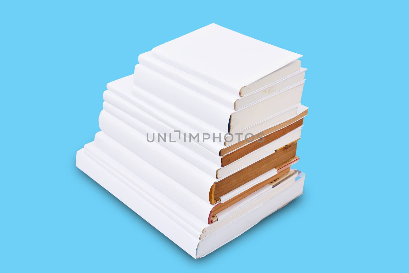 Stack of White Cover Book for use as illustration