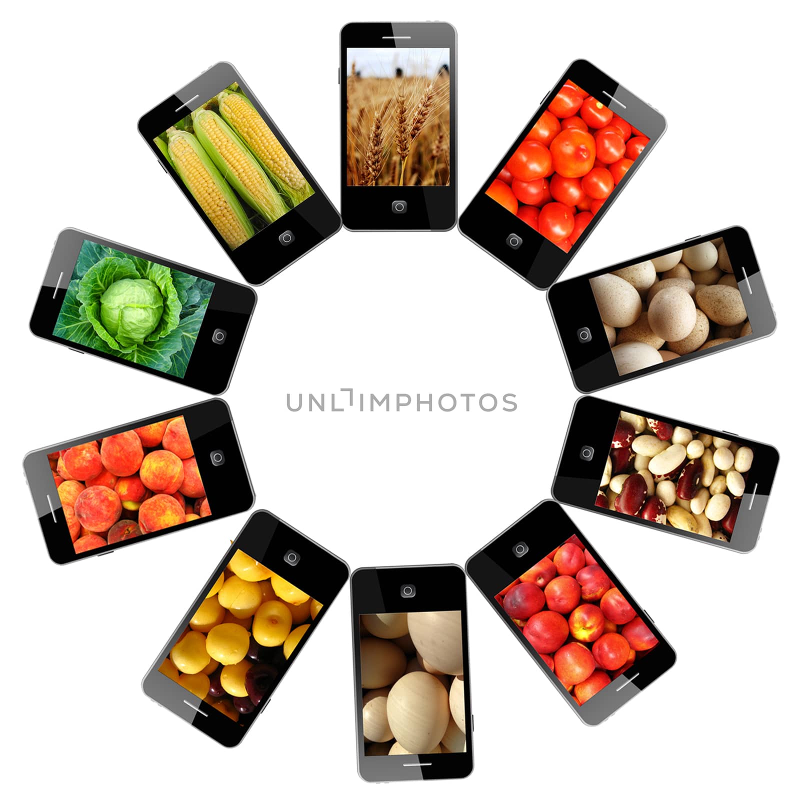 Modern mobile phones with different images by alexmak