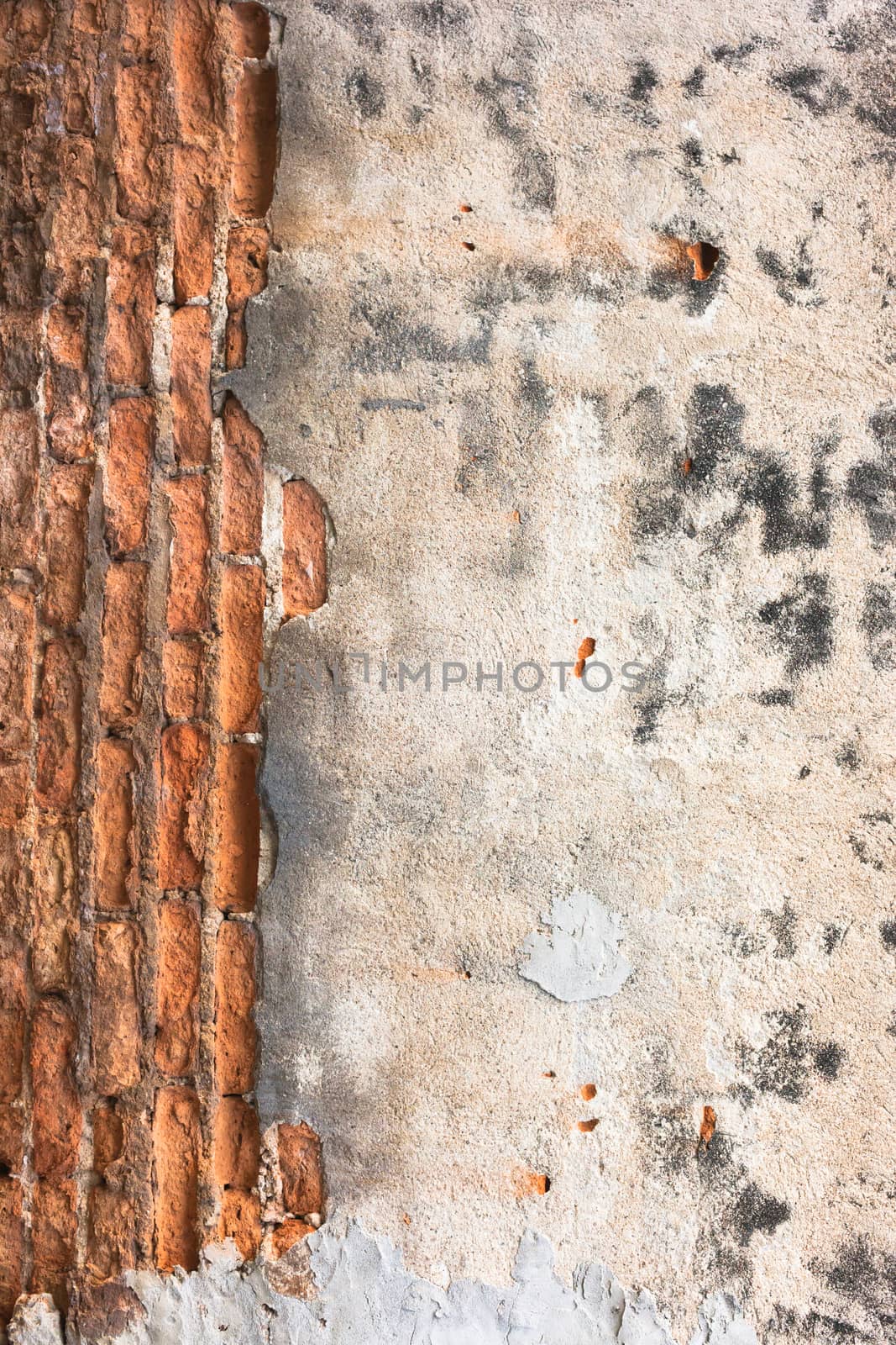 High resolution pictures vintage orange pattern of old brick wal by nopparats