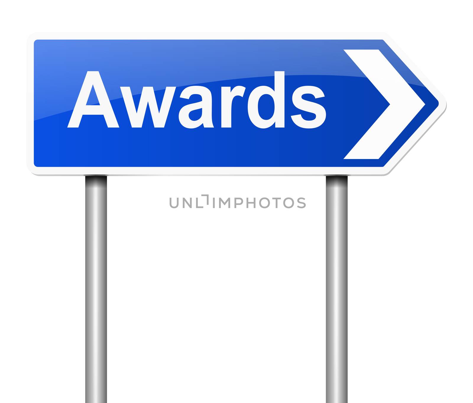 Illustration depicting a sign with an awards concept.