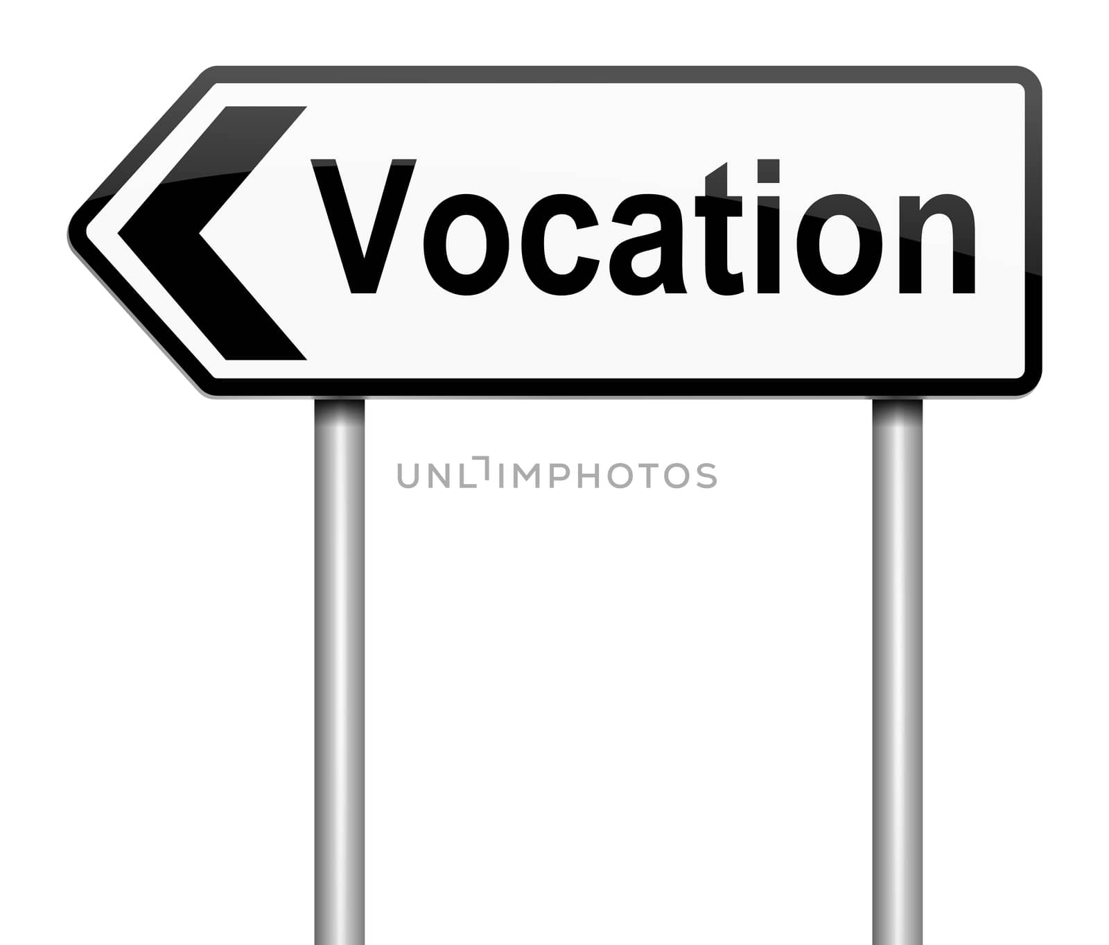 Illustration depicting a sign with a vocation concept.