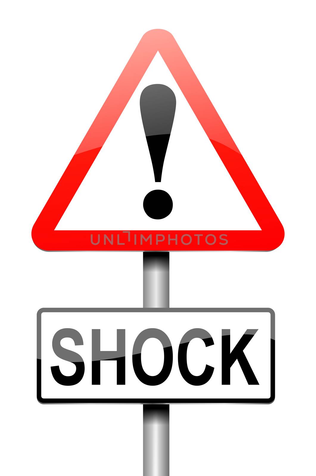 Illustration depicting a sign with a shock concept.