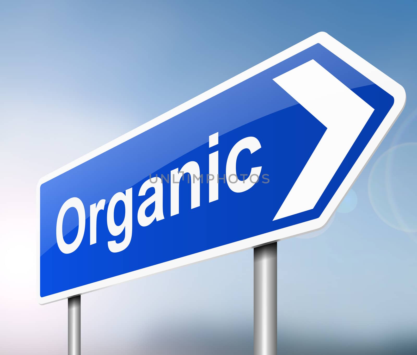 Illustration depicting a sign with an organic concept.