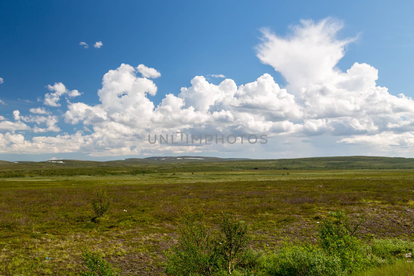 Picture of finnmarksvidda, with big clouds