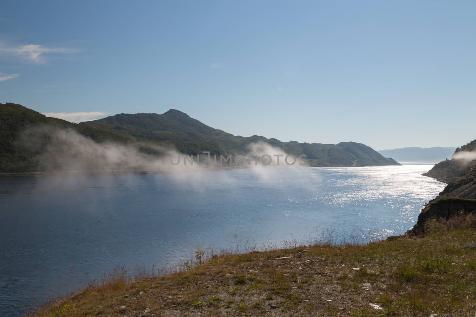 view over fjord in northern norway by Stootsy