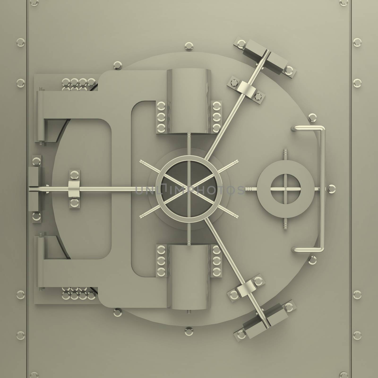 3d generated picture of a bank vault