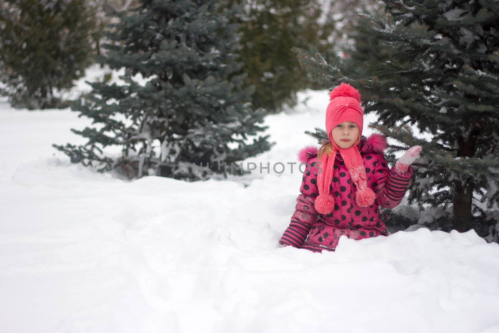 Little girl in winter by victosha