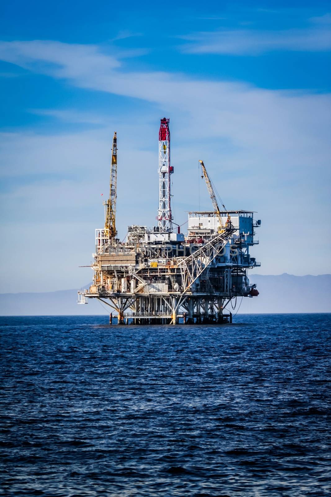 Oil Rig in the channel island near Ventura California.