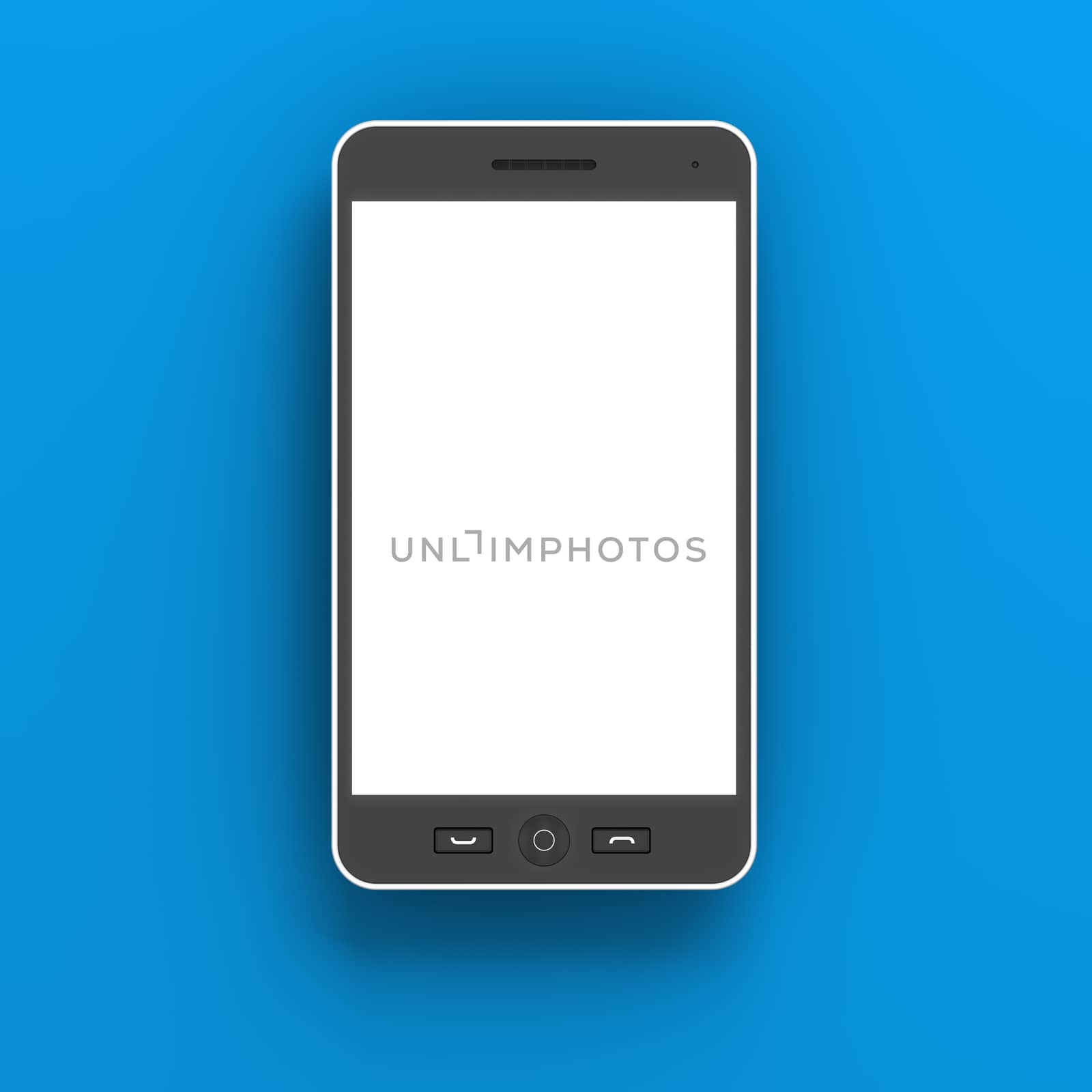 Generic smartphone against blue background, 3d render, blue background