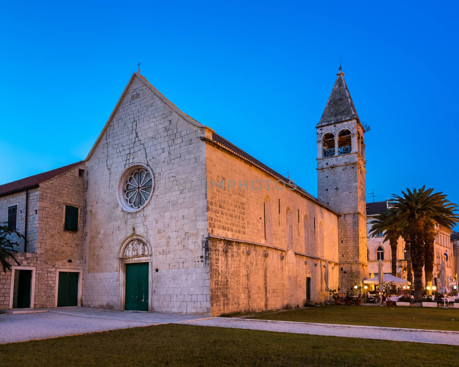Illuminated Church of Saint Dominic in Trogir at Night, Croatia by anshar