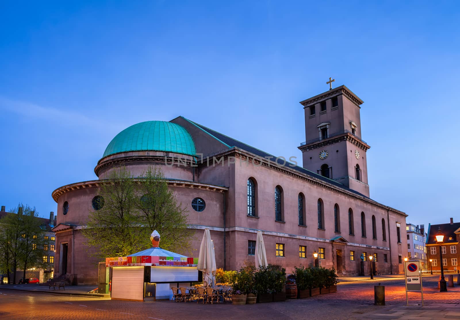 Church of Our Lady in Copenhagen at Dusk, Denmark