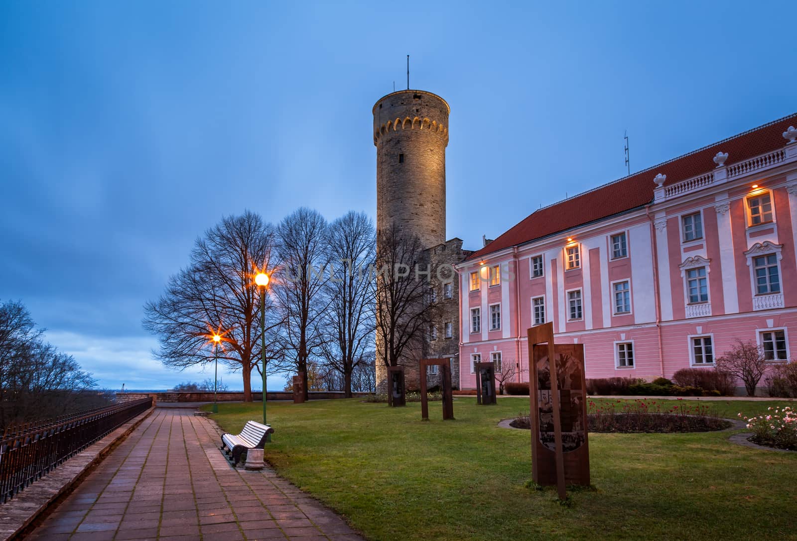 Long Herman Tower and the Parliament Building in the Morning, Tallinn, Estonia