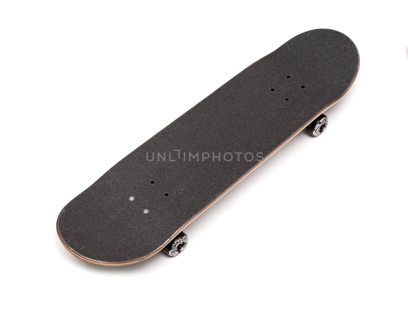 Black Skateboard Isolated on White