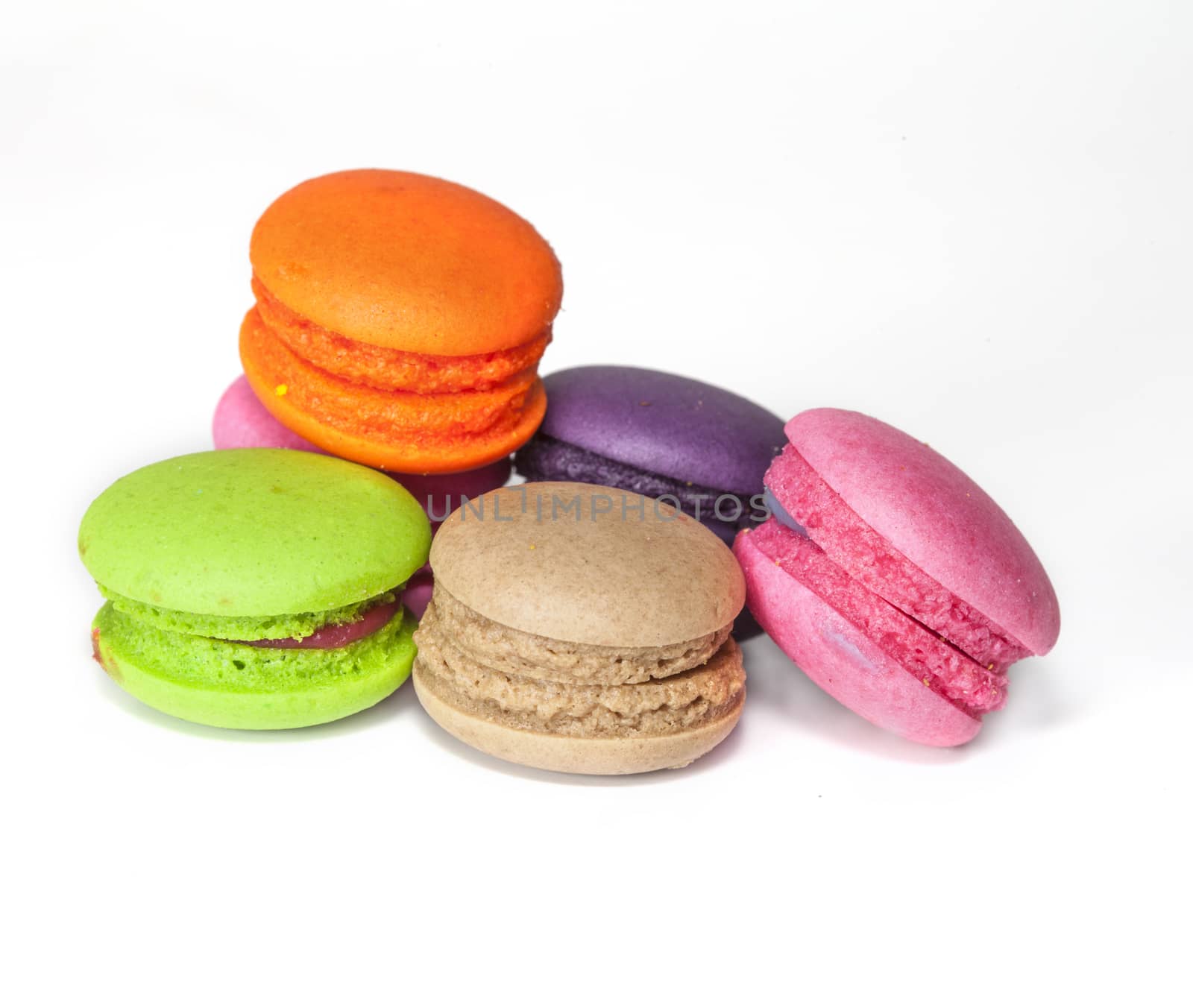 France dessert  macaroons on white background 
,isolate