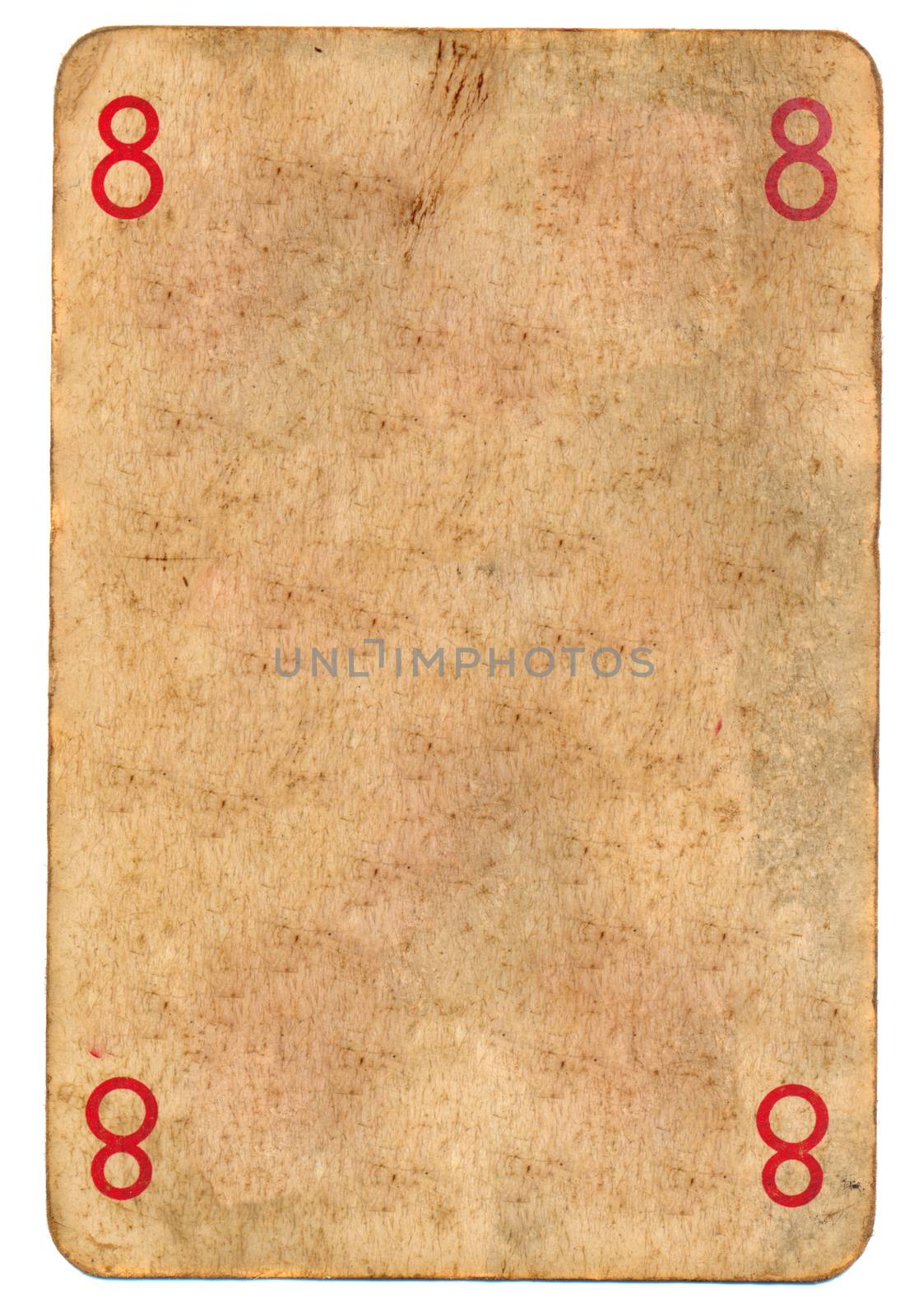 old used dirty empty playing card paper background isolated on white