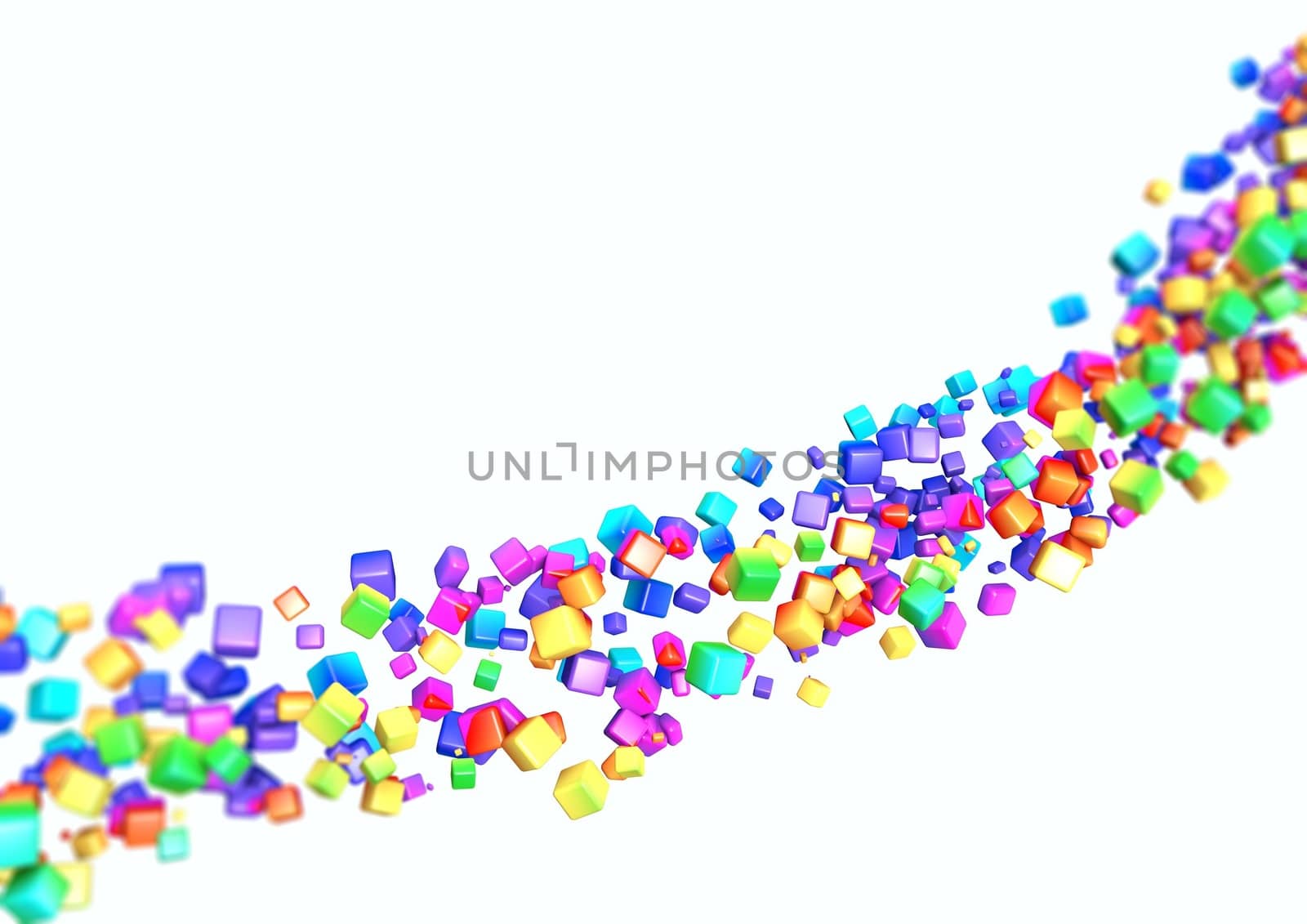 Colored cubes background. 3D rendering.